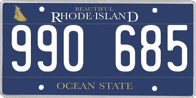 RI license plate 990685