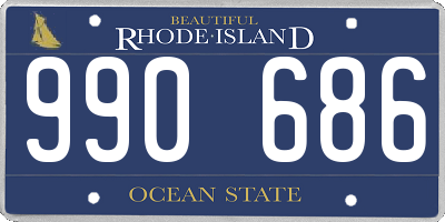 RI license plate 990686