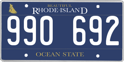 RI license plate 990692