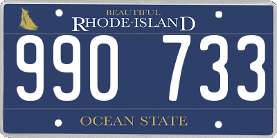 RI license plate 990733