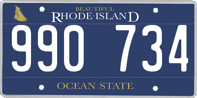 RI license plate 990734