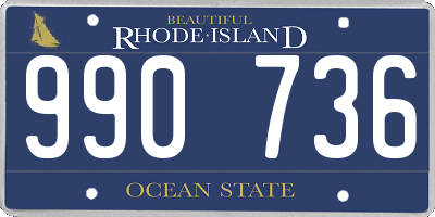 RI license plate 990736