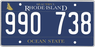 RI license plate 990738