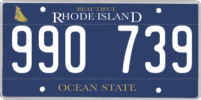 RI license plate 990739