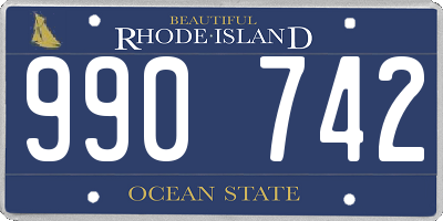 RI license plate 990742