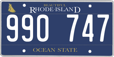 RI license plate 990747