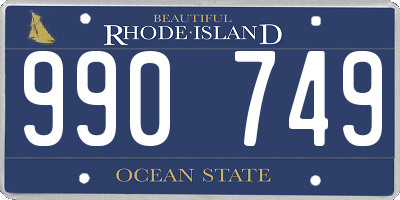 RI license plate 990749