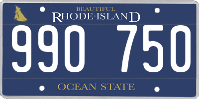 RI license plate 990750