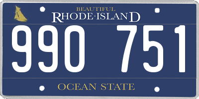 RI license plate 990751