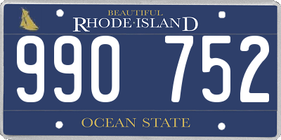 RI license plate 990752