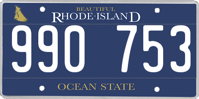 RI license plate 990753