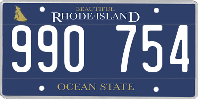 RI license plate 990754