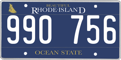 RI license plate 990756