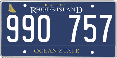 RI license plate 990757