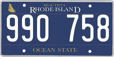 RI license plate 990758