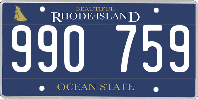 RI license plate 990759