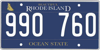 RI license plate 990760