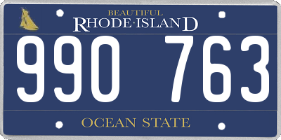 RI license plate 990763