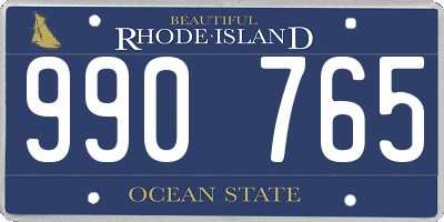 RI license plate 990765