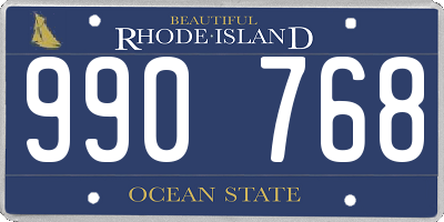 RI license plate 990768