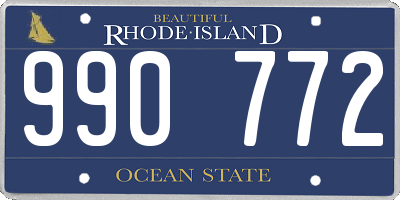 RI license plate 990772