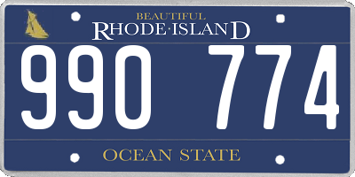 RI license plate 990774