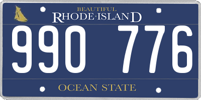 RI license plate 990776