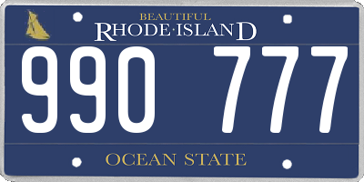 RI license plate 990777