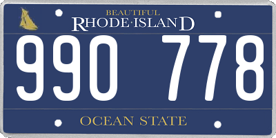 RI license plate 990778