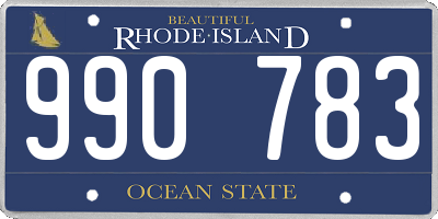 RI license plate 990783