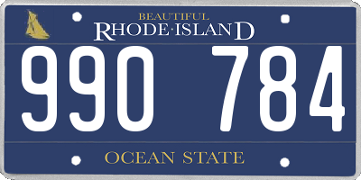 RI license plate 990784