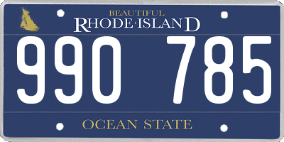 RI license plate 990785