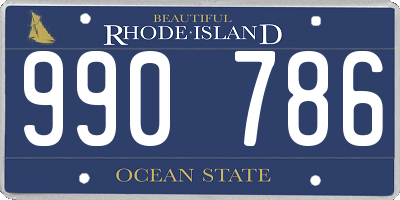 RI license plate 990786