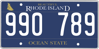 RI license plate 990789