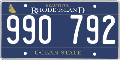 RI license plate 990792