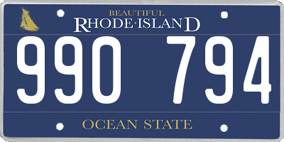 RI license plate 990794
