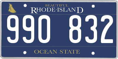 RI license plate 990832