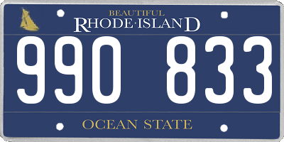 RI license plate 990833