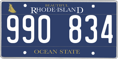 RI license plate 990834