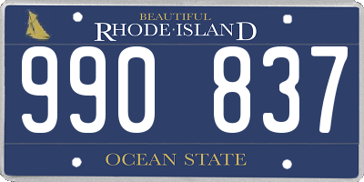 RI license plate 990837