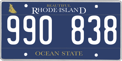 RI license plate 990838