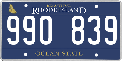 RI license plate 990839