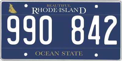 RI license plate 990842