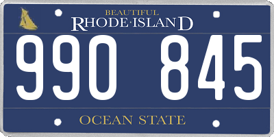 RI license plate 990845