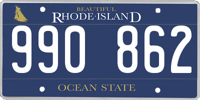 RI license plate 990862