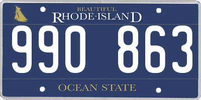 RI license plate 990863