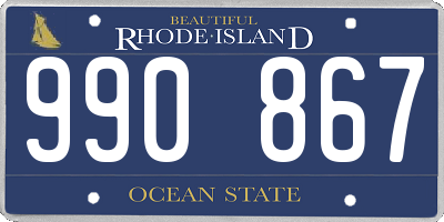 RI license plate 990867