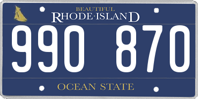 RI license plate 990870