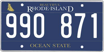 RI license plate 990871