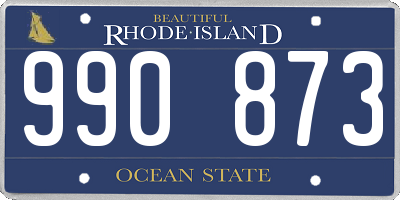 RI license plate 990873